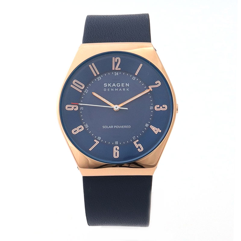 スカーゲン 腕時計 メンズ ゴールド ブルー ソーラー クロノグラフ SKAGEN SKW6834 Grenen Solar Powered Watch 並行輸入品