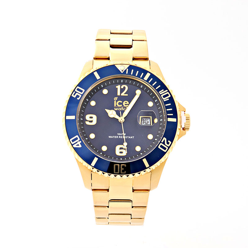 ice watch 腕時計　16762　アイスウォッチ 40ｍｍ ICE steel アイス スティール ネイビー　ゴールド　プレゼント　クオーツ　ステンレスベルト　アナログ　スポーティ ビジネス　並行輸入品　記念日　並行輸入品