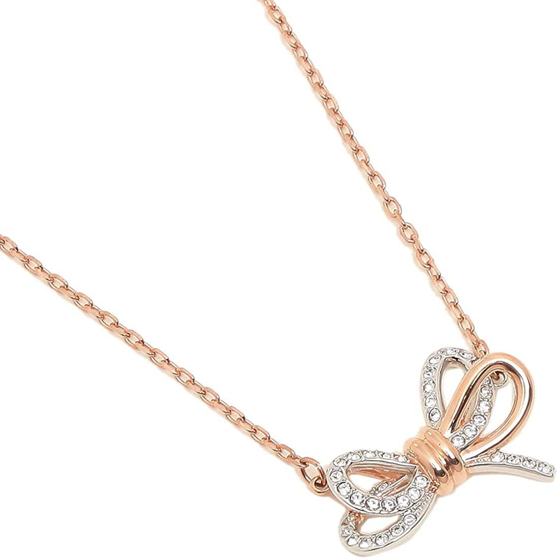 Special Set Swarovski スワロフスキー ネックレス ブレスレット Lifelong Bow クリスタル ネックレス ローズゴールド リボン バングル プレゼント ホワイト プレゼント 記念日 誕生日 アニバーサリー Rvcconst Com