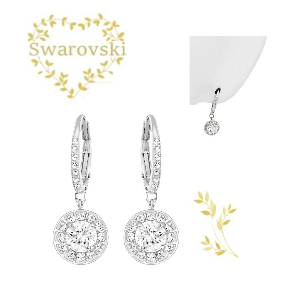 楽天市場】SWAROVSKI スワロフスキーAttract Trilogy Round 5416155 3つのホワイトクリスタル と ロジウム・ コーティング ドロップ ピアス 3 cmイヤリング 記念日 プレゼント 誕生日 アニバーサリー : ラプラージュ 楽天市場店