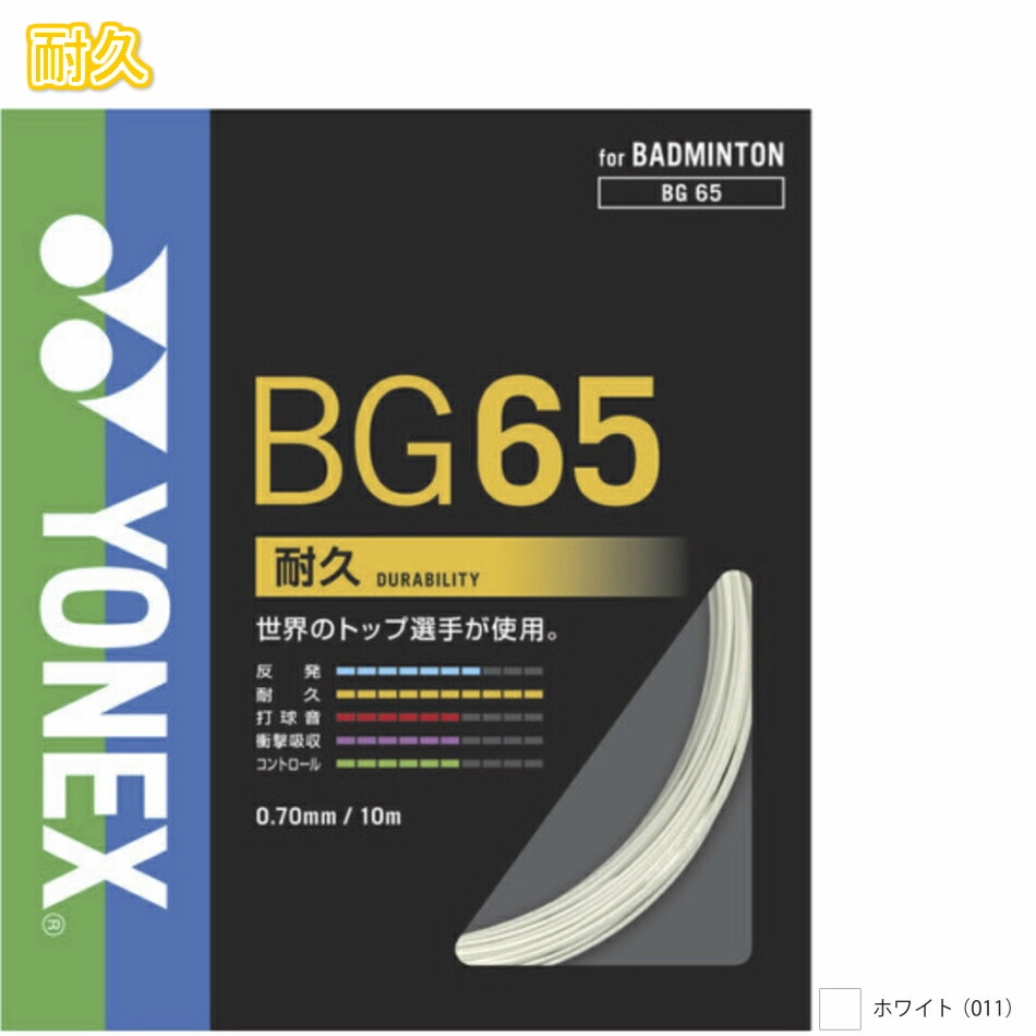 ヨネックス YONEX ミクロン65(MICRON 65)BG65 バドミントンガット 単張り