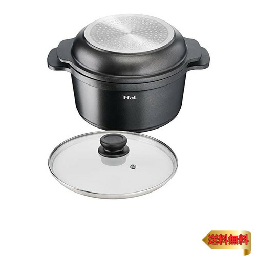 【マラソン最大46倍】 ティファール 両手鍋 24cm IH対応 「キャストライン アロマ オール・イン・ワン ポット」 E222S3 ブラック