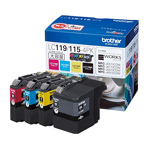 【マラソン最大46倍】ブラザー工業 brother純正インクカートリッジ4色パック(大容量) LC119/115-4PK 対応型番:MFC-J6973CDW、MF|ラサンタ