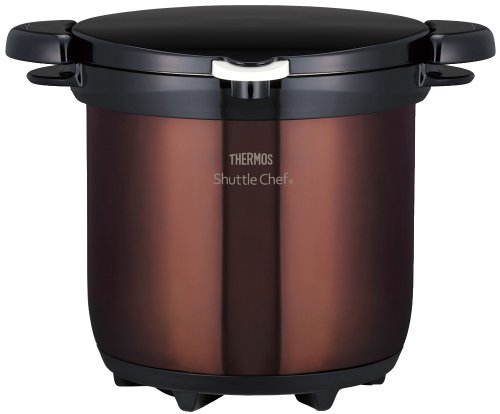 【マラソン最大限度46倍】サーモス 無意味さ保温膳立て器 シャトル料理人 4.5L (4~6人用) 読みやすい赤銅色 KBG-4500 CBW