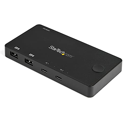 【マラソン最大限度46倍】StarTech.com KVM取り替えっこ/USB-C繋ぎ合わせる/2界面/1画面/HDMI 2.0/4K60サイクル/DP Alt