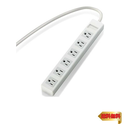 エレコム 電源タップ 3ピン 6個口 スイングプラグ 5m グレー T-T01-3650WH/RS