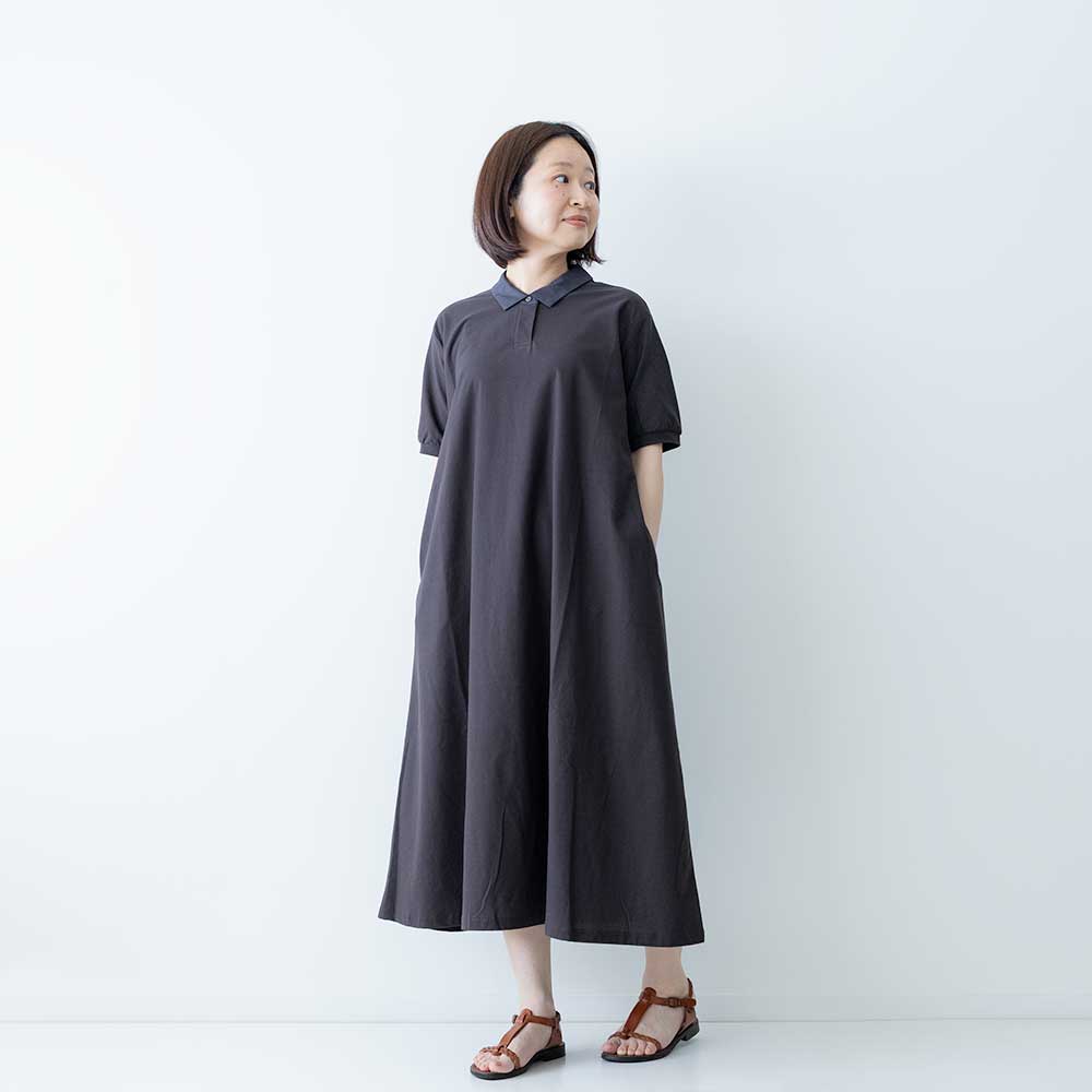MidiUmi ポロフレアワンピース
