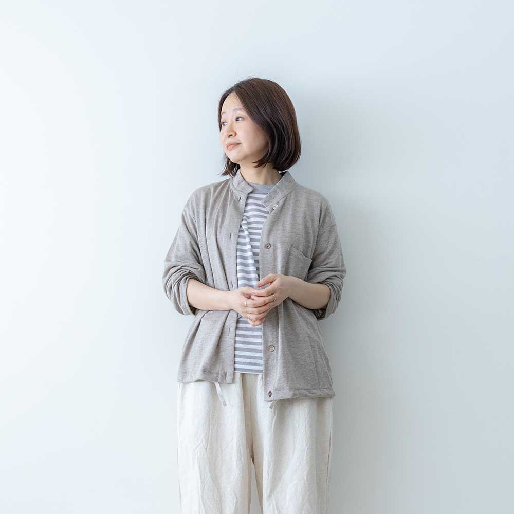 MidiUmi リネンスタンドカーディガン