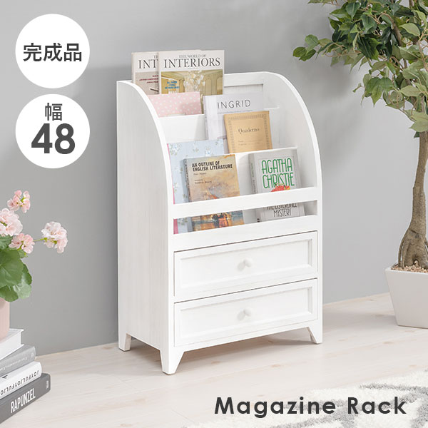 木製本棚　古道具　アンティーク　マガジンラック 楽天市場】アンティーク風マガジンラック 幅48cm オープンタイプ