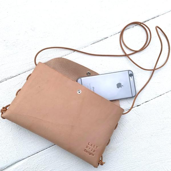 本革 スマホショルダー 横 ヨコ ショルダーバッグ スマホポシェット メンズ レディース ブランド 革 ヌメ革 レザー 牛革 nfl hnd 店 送料無料 受注生産 2~4週