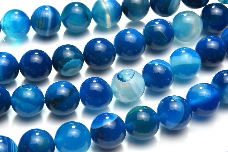 楽天市場】縞瑪瑙メノウ（カイヤナイトカラー） 8mm 1連（約38cm