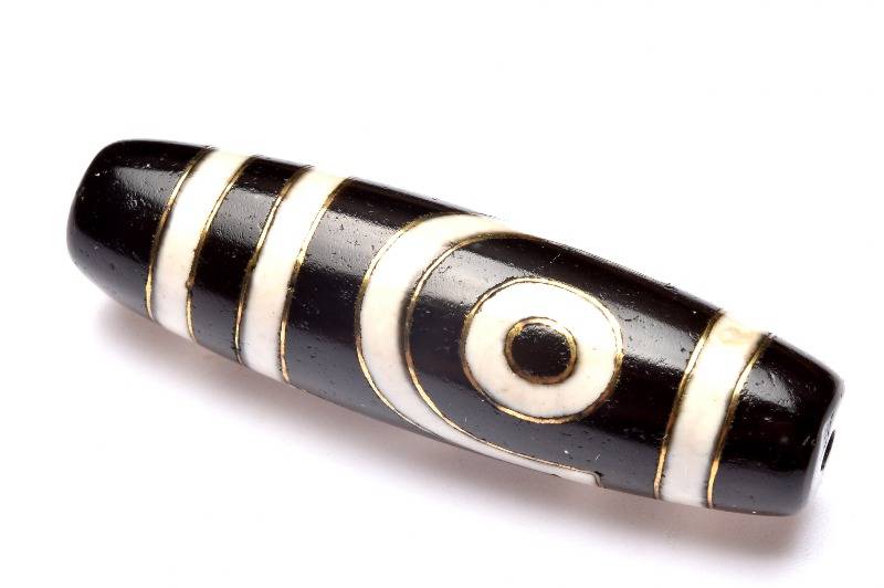 金線天珠 二眼天珠 50x14mm 天珠(貫通穴) 天然石 パワーストーン ルース 1個売り アクセサリー _PRG1174