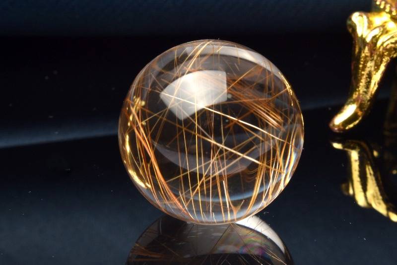 【１点物】AAA☆内包美 ブロンズルチルクォーツ　20mm　丸玉(台座なし) スフィア ハンドメイド _PB9615【宅急便のみ】 高品質アイテム