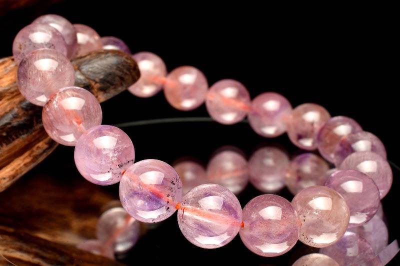 【20％OFF!】【１点物】AA☆上質 ピンクスーパーセブンアメジスト　10mm ブレスレット アクセサリー _M4593 高品質アイテム
