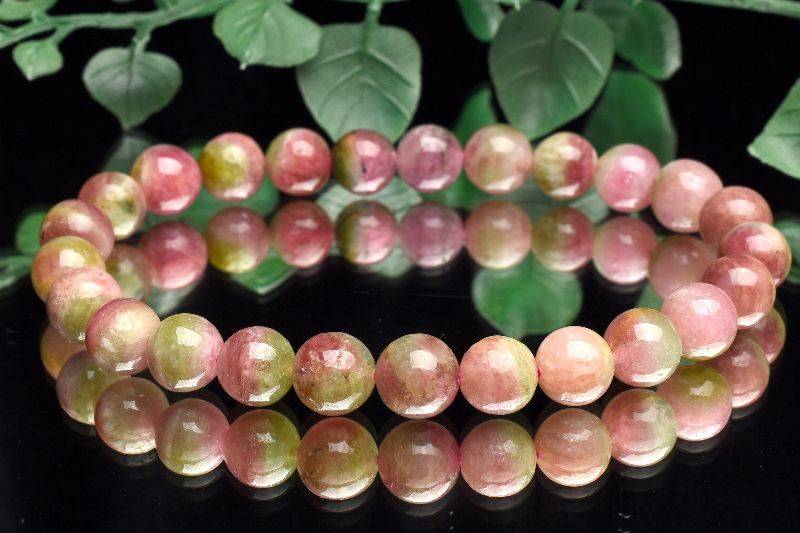 【20％OFF!】【１点物】AA☆透過性あり ウォーターメロントルマリン　7.5mm ブレスレット アクセサリー _U5103