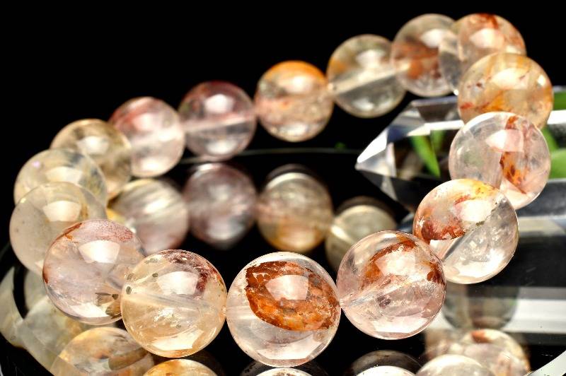 【１点物】マダガスカル産 ライモナイト＆マーカサイトインクォーツ　13-14mm ブレスレット アクセサリー _M8519｜天然石　パワーストーン　ラトリエ 8,745円
