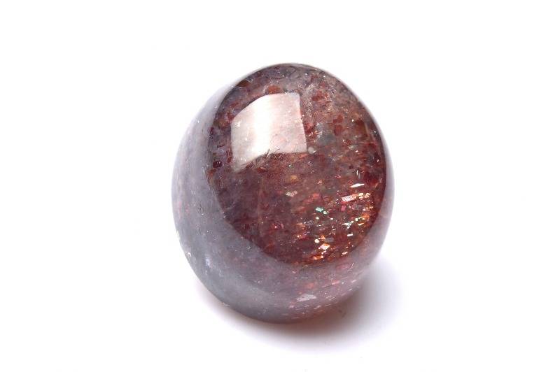 【1点物】希少！ブラッドショット内包 アイオライトサンストーン　16x13mm　オーバル ルース ハンドメイド _PC2198画像