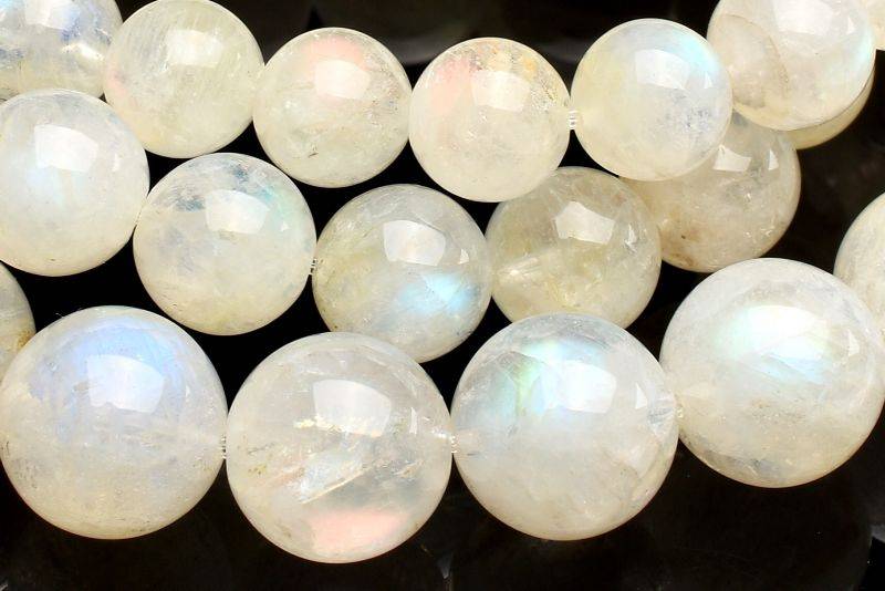 【20％OFF!】マダガスカル産◇オーロラシラー レインボームーンストーン　7mm ブレスレット アクセサリー 1個売り _B1410-7