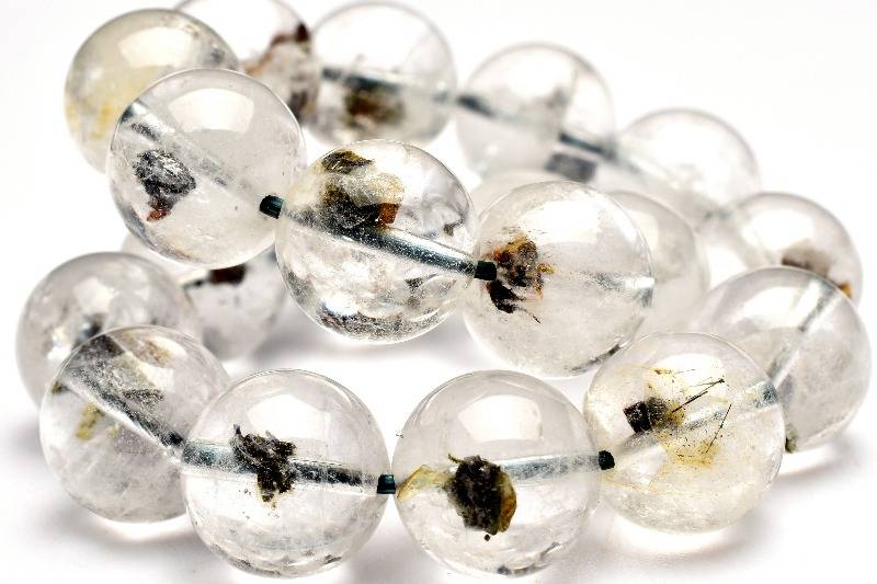 【30％OFF!】【１点物】グリーントルマリンインクォーツ　10-10.5mm ブレスレット アクセサリー _MA837