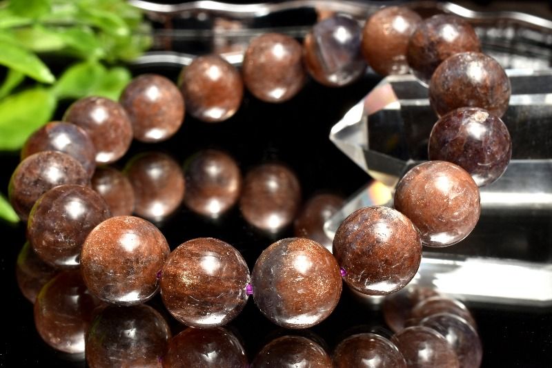 【20％OFF!】【１点物】AA☆ブラッドショット内包！ アイオライトサンストーン　11.5mm ブレスレット アクセサリー _MA6087