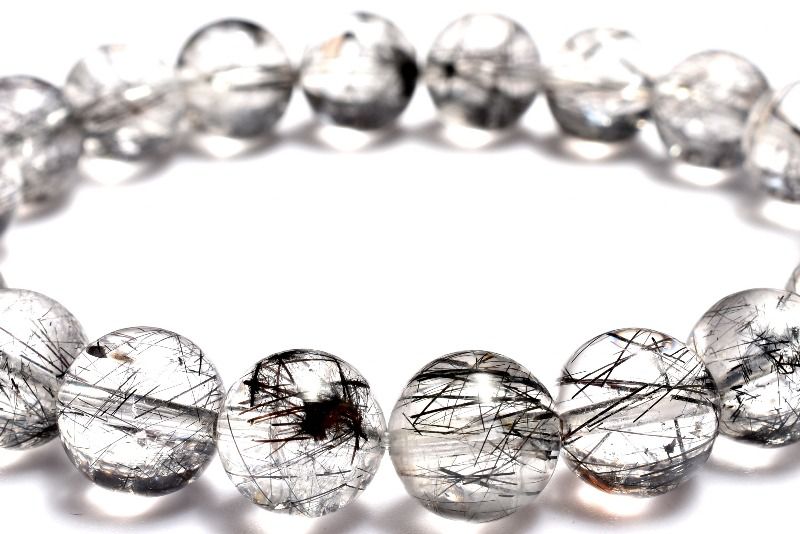 【30％OFF!】【１点物】AAA☆クリア ブラックトルマリンインクォーツ　10mm ブレスレット アクセサリー _MA8380