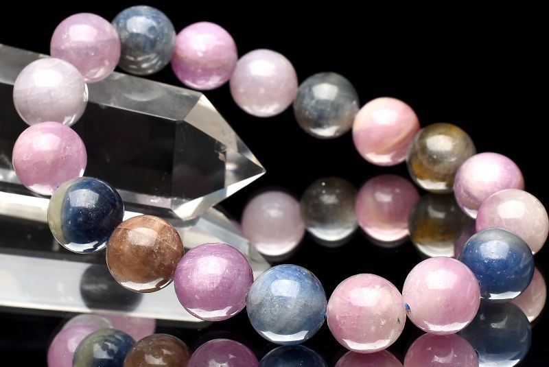 【１点物】天然非加熱 MIXサファイア(コランダム)　11.5mm ブレスレット アクセサリー _U7506 9,346円