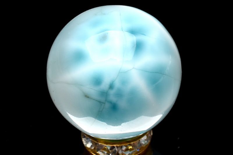 【１点物】大珠◇三大ヒーリング ラリマー　18.5mm　大珠(貫通穴) ビーズ ハンドメイド _P8519