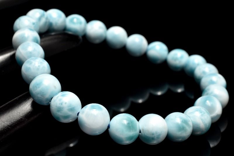 【20%OFF!】【1点物】AA☆美しい波模様 ラリマー 7.5mm ブレスレット アクセサリー _MC376