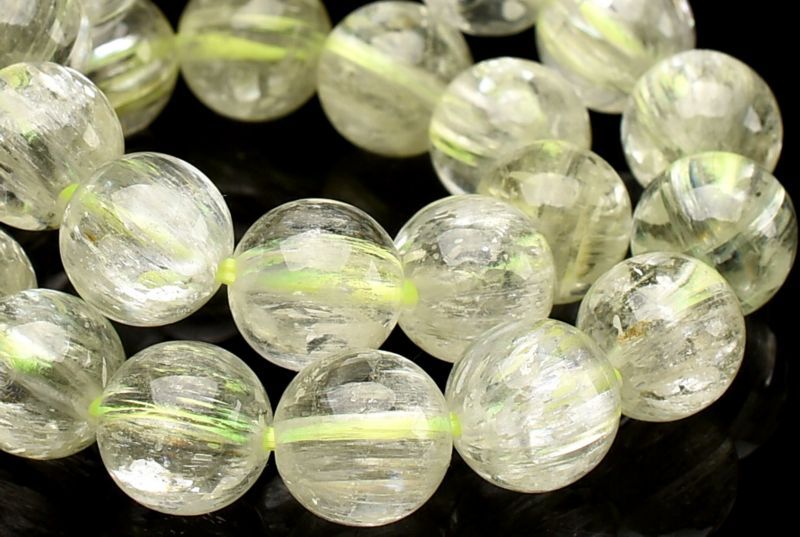 【20％OFF!】【１点物】AAA透明◇キャッツアイ効果 クンツァイト(ヒデナイト)　7.5mm ブレスレット アクセサリー _U7908