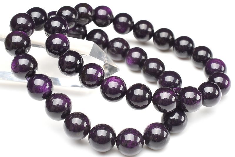 【20％OFF!】希少◇メタリックパープル パープライト　12mm ブレスレット アクセサリー 1個売り _B1531-12