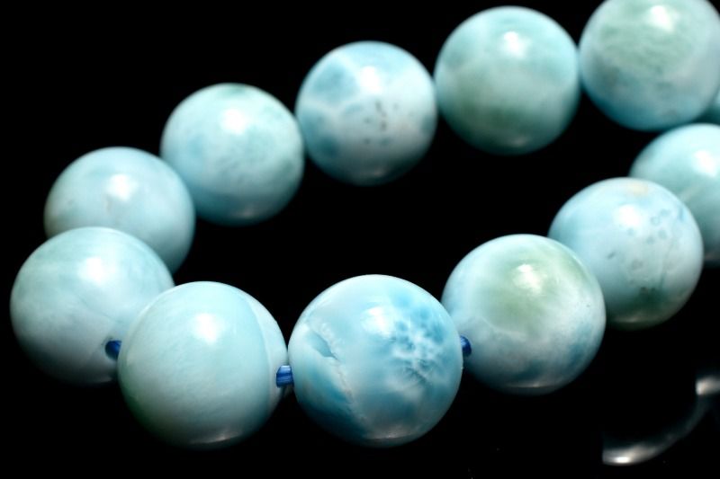 【１点物】やわらかに広がる優しい水色 ラリマー　9.5-10mm ブレスレット アクセサリー _MC2420