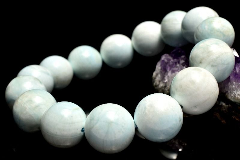 【20％OFF!】【１点物】希少◇数量限定 スミソナイト　14-14.5mm ブレスレット アクセサリー _MC3024