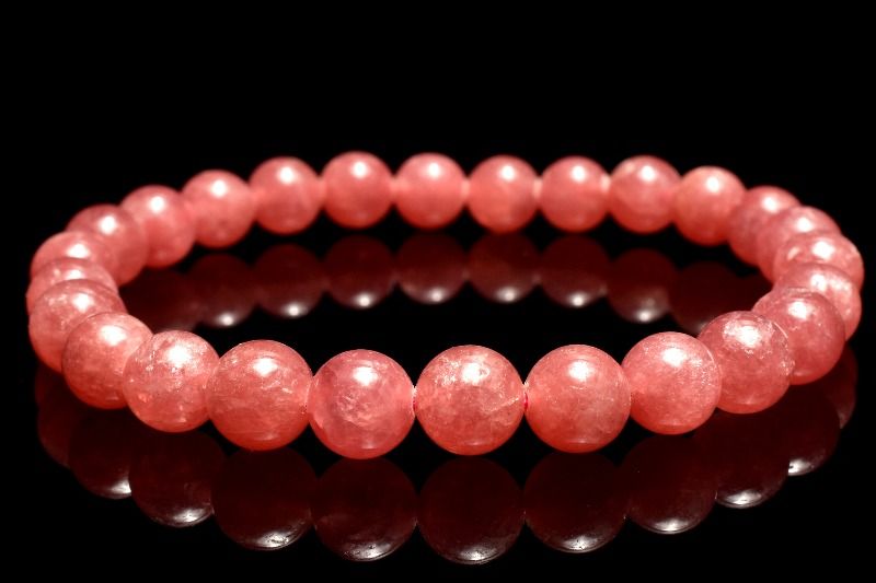 【20％OFF!】【１点物】AAA+高発色☆瑞々しい インカローズ　7mm ブレスレット アクセサリー _MC3237