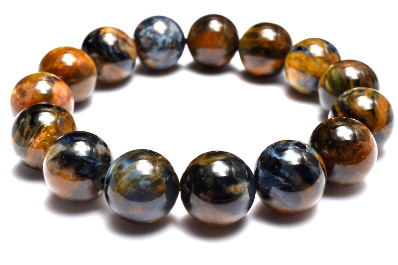 【20％OFF!】【１点物】高品質◇シャトヤンシー効果 ピーターサイト　14.5mm　ブレスレット _MC4591