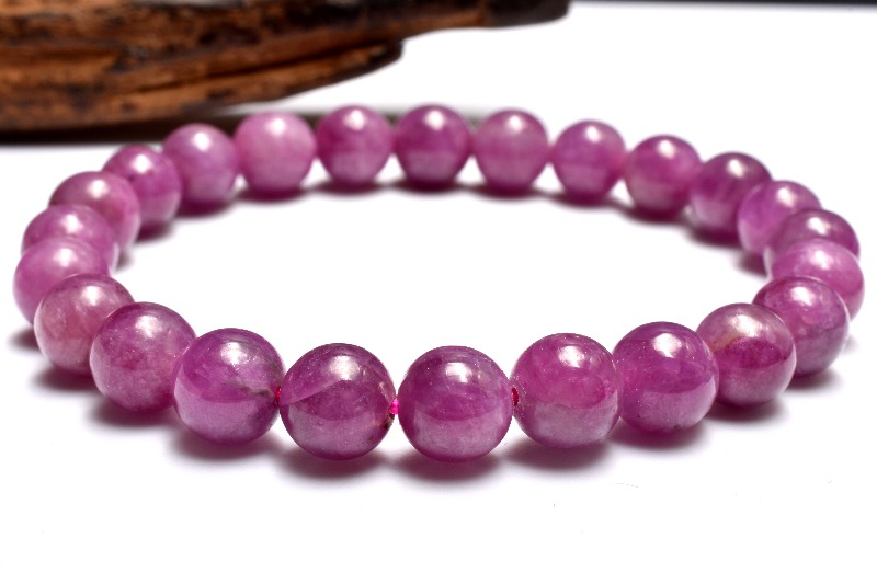 【20％OFF!】【１点物】南アフリカ産◇高品質 ルビー　8mm　ブレスレット _MC4636