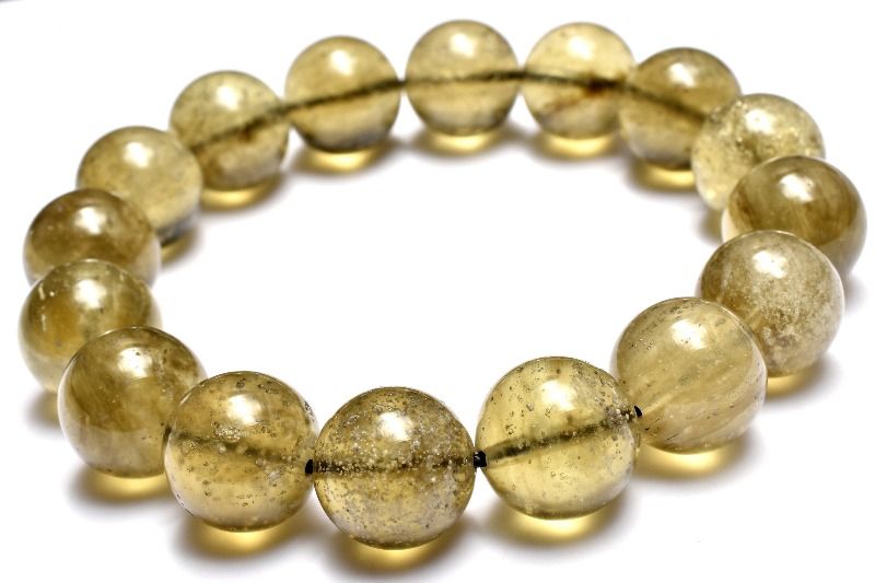 【１点物】希少高品質◇ブラックファントム入り リビアングラス　13mm ブレスレット アクセサリー _MC5365