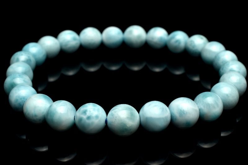 【１点物】ドミニカブルー◇カリブの海の宝石 ラリマー　7.5mm ブレスレット アクセサリー _MC5705