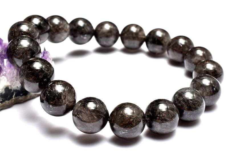 【１点物】希少カラー◇濃密内包 ブラックブロンズルチルクォーツ　11.5mm ブレスレット アクセサリー _MC5955 10,904円