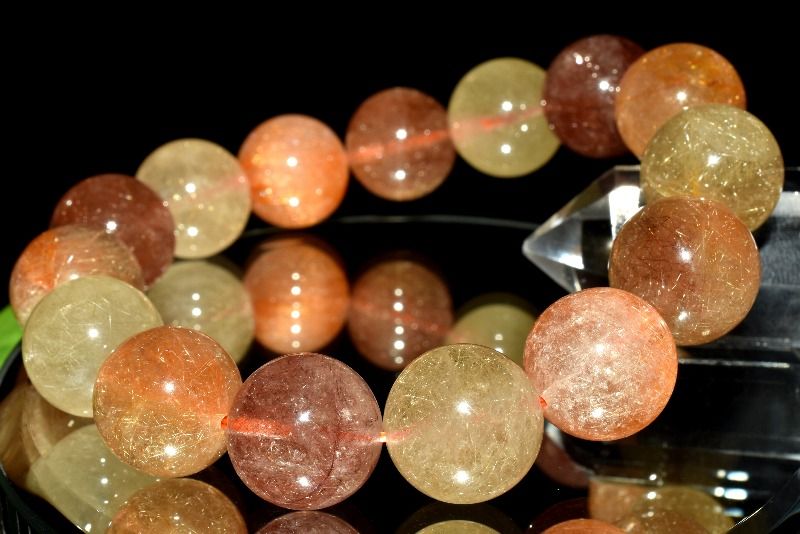 【１点物】太陽の輝き オレンジルチルクォーツ　13.5-14mm ブレスレット アクセサリー _MC6480