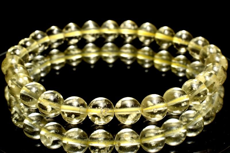 【１点物】AAAA☆高透明 リビアングラス　7mm ブレスレット アクセサリー _MC6677