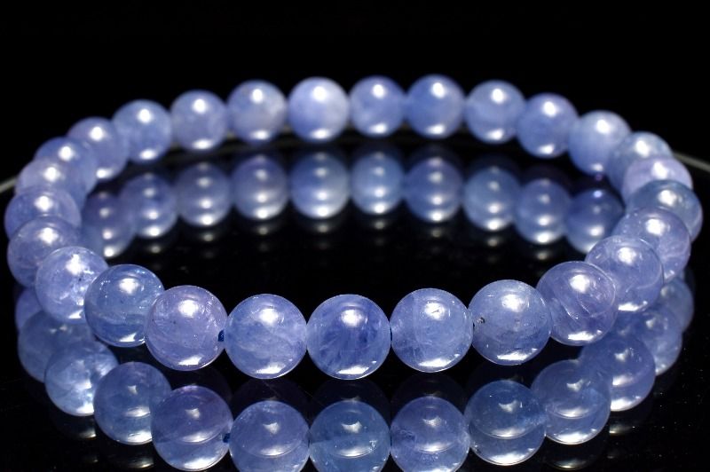 【１点物】AAA☆透明度抜群 タンザナイト　6.5mm ブレスレット アクセサリー _MC6971