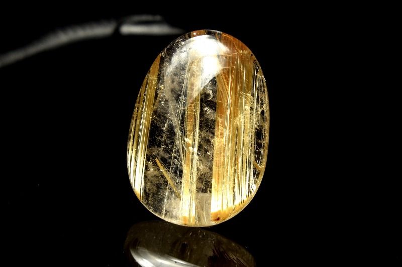 【１点物】AAA☆数量限定 タイチンルチルクォーツ　23x16mm　オーバル ルース ハンドメイド _PD936
