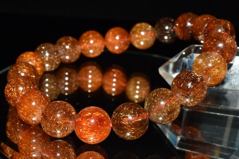 【１点物】濃密針 ブロンズルチルクォーツ　9.5mm ブレスレット アクセサリー _MC7569