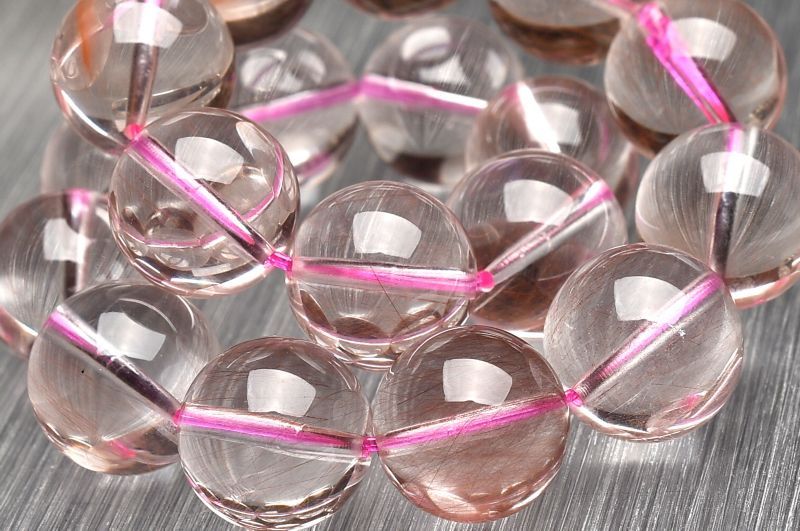 【１点物】希少カラー レッドルチルクォーツ　11mm ブレスレット アクセサリー _U9922