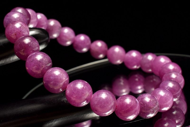 【１点物】南アフリカ産◇ピンクパープル ルビー　8mm ブレスレット アクセサリー _MC7977