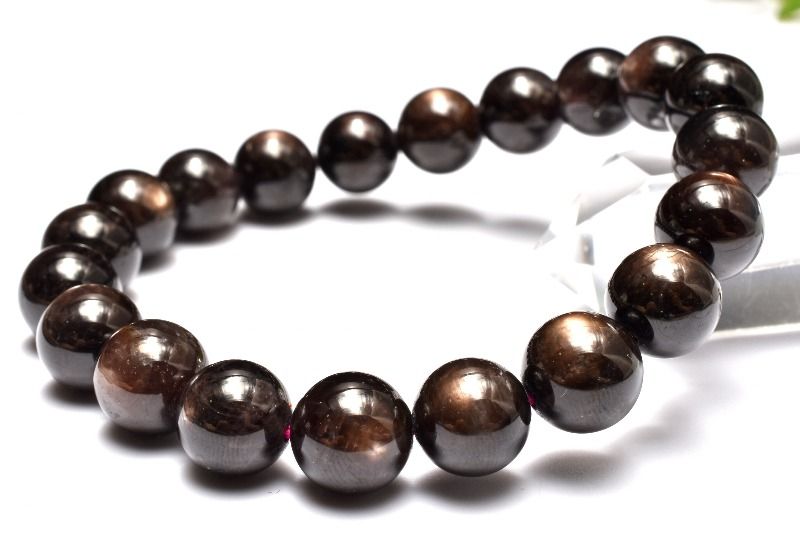 【１点物】希少◇南アフリカ産 ブラックスターサファイア　9.5mm ブレスレット アクセサリー _MC8274