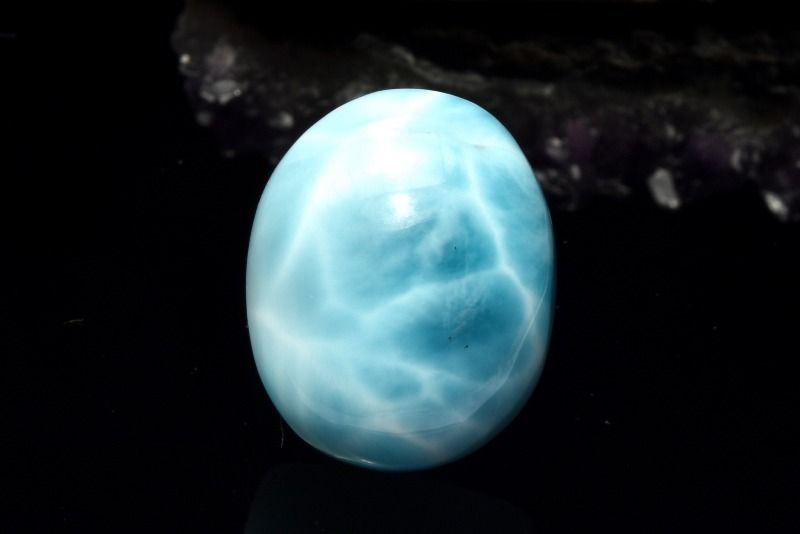 【１点物】AAA☆亀甲模様の澄青美 ラリマー　21x17mm ルース ハンドメイド _PD2982｜天然石　パワーストーン　ラトリエ