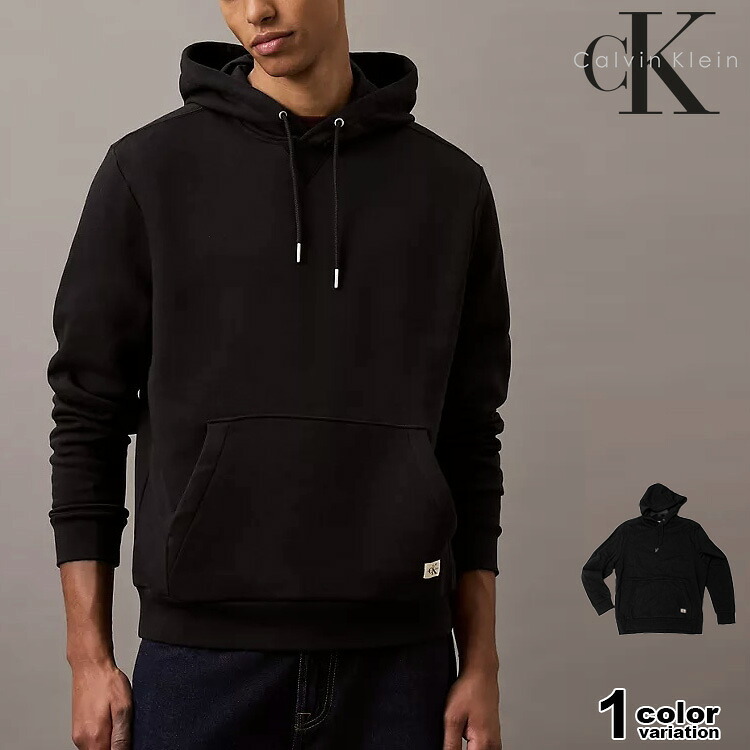 カルバンクライン パーカー プルオーバー   BADGE FLEECE HOODIE スウェット フーディ 大きいサイズ 40EM221 40em221-01.jpg