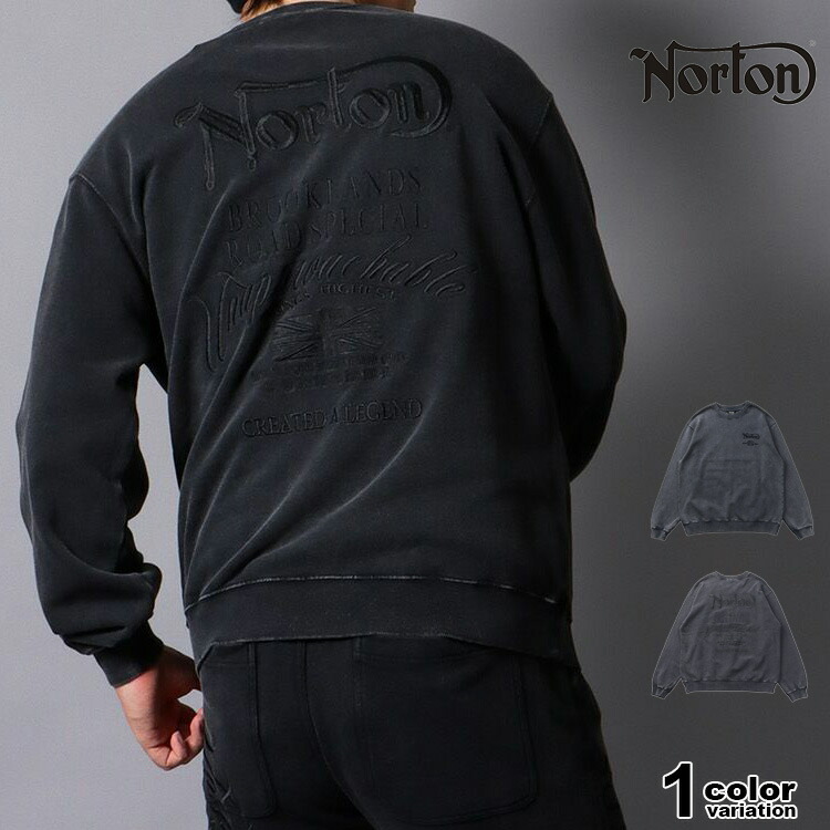 NORTON ノートン トレーナー クルーネック スウェット フロスト加工 トレーナー メンズ 大きいサイズ M-2XL [261N1301B]