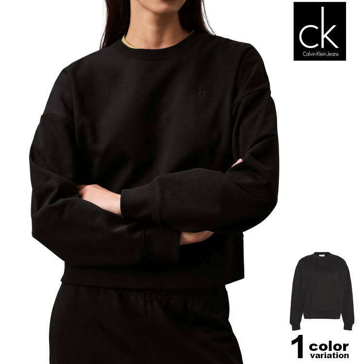 カルバンクライン ジーンズ トレーナー クルーネック スウェット Calvin Klein Jeans LS ARCHIVE LOGO FRENCHTERRY RLX 長袖 レディース (CK calvin klein トップス LV047B236G)|LATTACHE